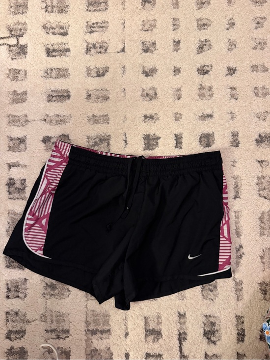Nike Pants - Nike Black Athletic Shorts with Pink Geometric Side Panels
